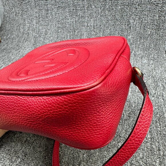 GUCCI Soho red Leather Shoulder Bag 585-083125 - Picture 9 of 14